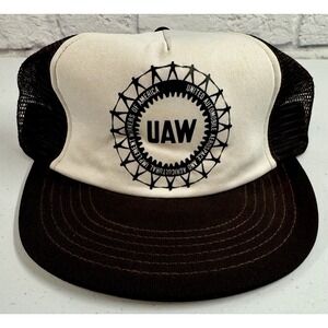 Vintage UAW United Autoworkers Trucker Hat Snapback Adjustable Mesh Cap